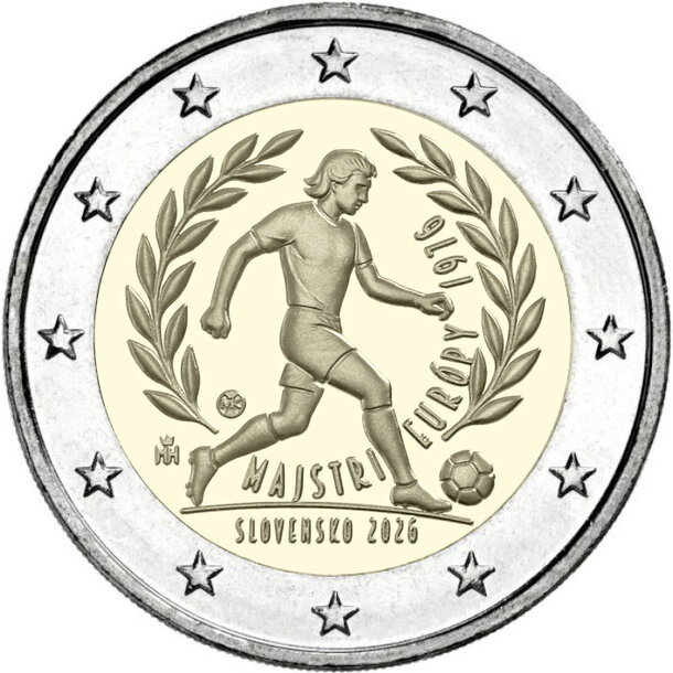 2 euro slovensko 2026 - víťazstvo futbalistov čsr na me - 2 euro Slovensko 2026 - Futbal