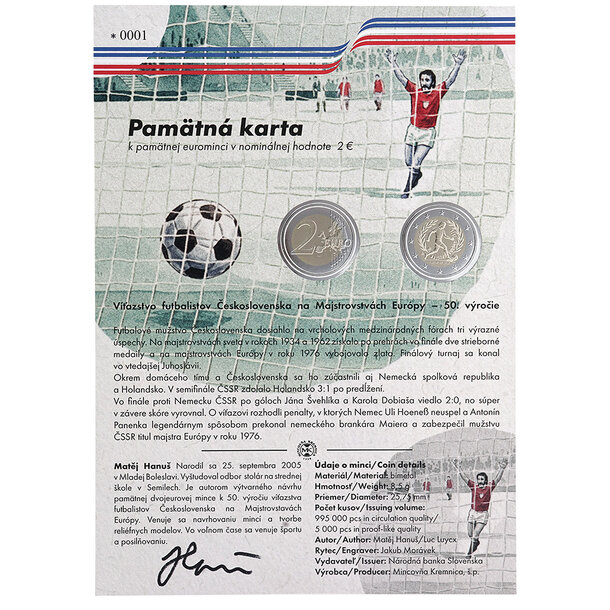 Pamätná karta - víťazstvo futbalistov čsr na me - pamatna-karta-2eu-2026-me-vo-futbale