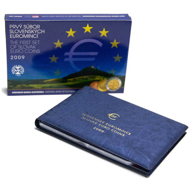 Sada obehových euro mincí proof sr 2009 - Sada Euro mincí proof SR2009 prvý súbor-6