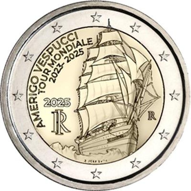 2 euro taliansko 2025 - amerigo vespucci - Taliansko_2025_2€_AV