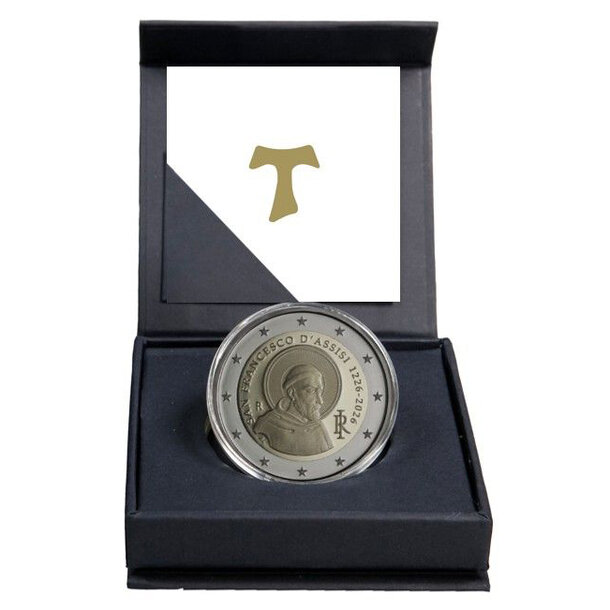 2 euro taliansko 2026 - františek z assisi - proof - 2 euro Taliansko 2026 - František z Assisi - Proof-1