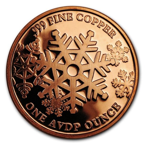 Medená minca zimná krajina zázrakov 1 unca - 1oz-copper-christmas-winter-wonderland-round-reverse_1