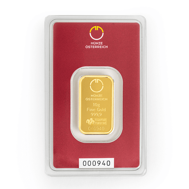 Zlatá tehlička münze österreich 10 g - 10-Gramm-Blister-AV-Pamp