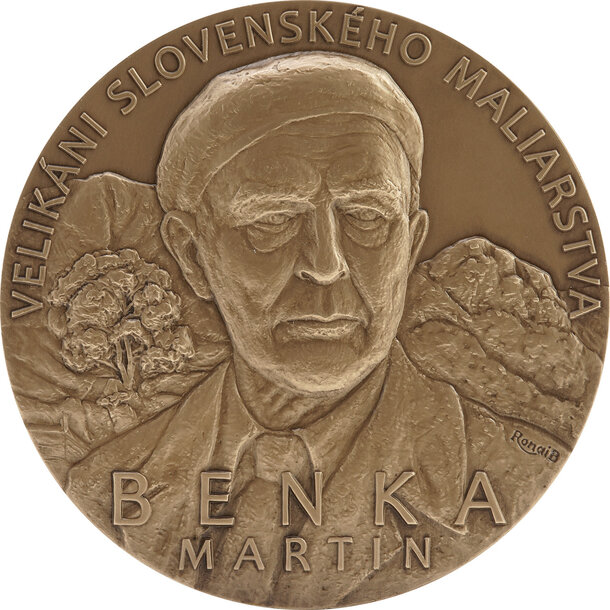 Medaila slovensko 2025 - medaila velikáni slovenského maliarstva - martin benka (ms) - martin-benka-mosadz-averz