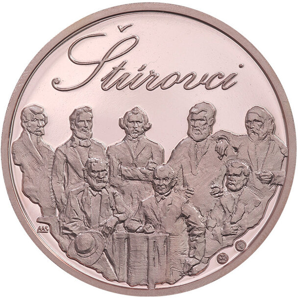 Medaila slovensko 2025 - štúrovci - andrej sládkovič - Medaila proof - Štúrovci - Andrej Sládkovič Ag-2