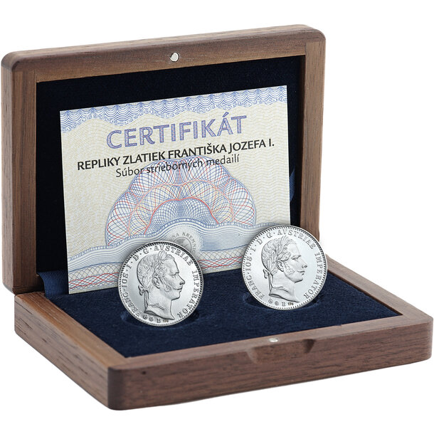 Súbor replík zlatiek františka jozefa i. 2024 - repliky-zlatiek-frantiska-jozefa-obal-otvoreny-2