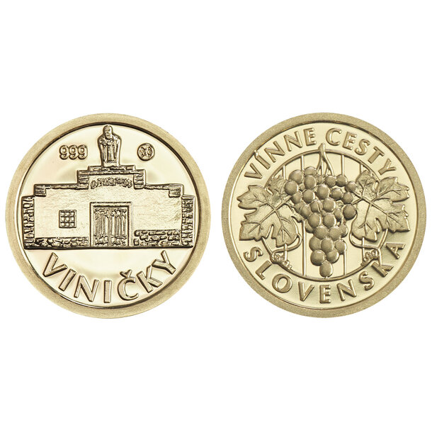 Medaila slovensko - vínna cesta - viničky - Zlatá medaila-Vínna cesta-Viničky-3