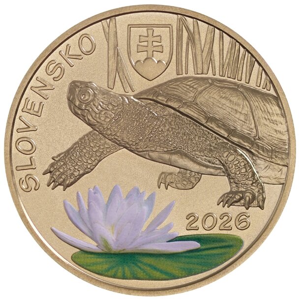 5 euro slovensko 2026 - korytnačka močiarna - 5_euro_2026_korytnacka-1
