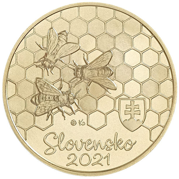 5 euro slovensko 2021 - včela medonosná - 5_euro_vcela-medonosna-2