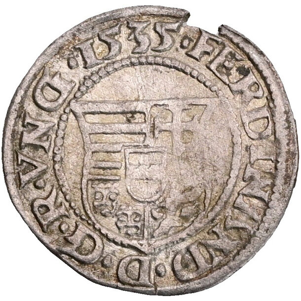 1 denár ferdinand i. 1535 kremnica (kb) - 1 Denár Ferdinand I. 1535 Kremnica KB-1