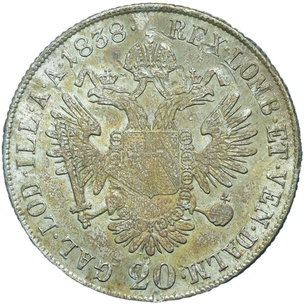 20 grajciar ferdinand v. 1838 c - 20-kreuzer-1838-c-ferdinand-v-2