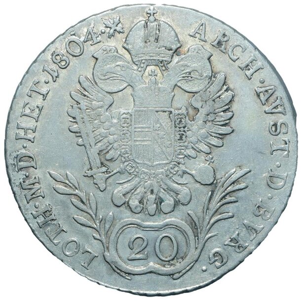 20 grajciar františek ii.1804 g - 20-kreuzer-1804-g-2
