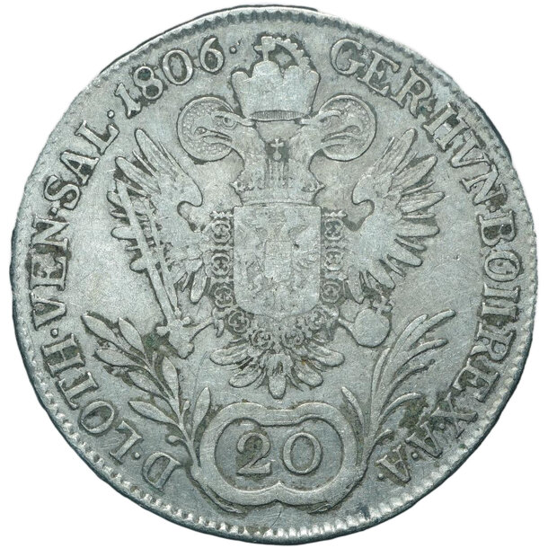 20 grajciar františek ii.1806 a - 20-kreuzer-1806-a-frantisek-ii-2