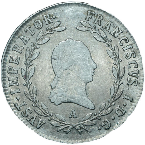 20 grajciar františek ii.1818 a - 20-kreuzer-1818-a-frantisek-ii-3