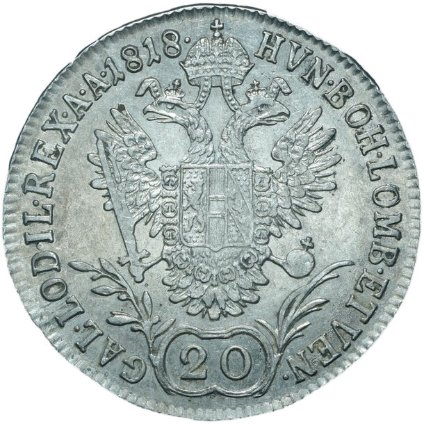 20 grajciar františek ii.1818 a - 20-kreuzer-1818-a-frantisek-ii-4