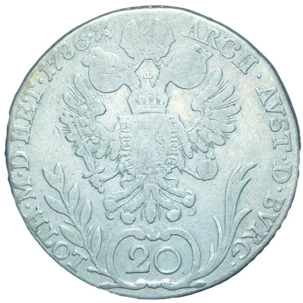 20 grajciar jozef ii.1786 a - 20-kreuzer-1786-a-jozef-ii-2