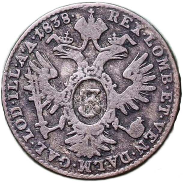 3 grajciar ferdinand v. 1838 a - 3 Grajciar Ferdinand V. 1838 A-2