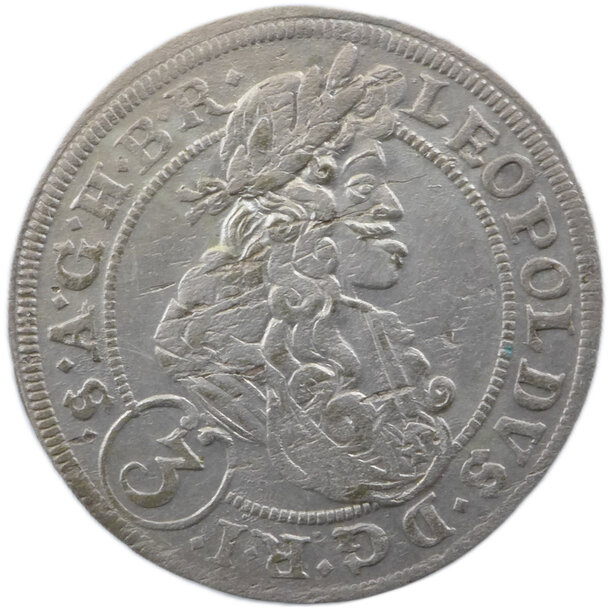 3 grajciar leopold i. 1698 breh (bi cb) - 3 Grajciar Leopold I. 1698 Breh (BI CB)-1