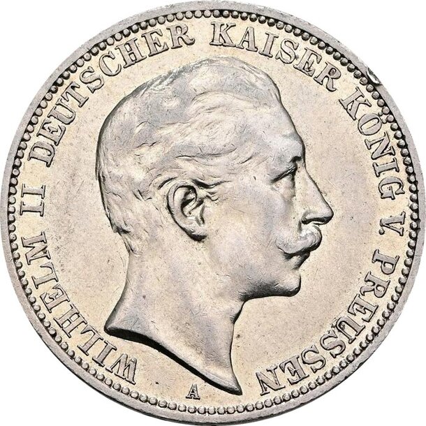 3 marka wilhelm ii. 1910 a - 3-marka-1910-a-prusko-1