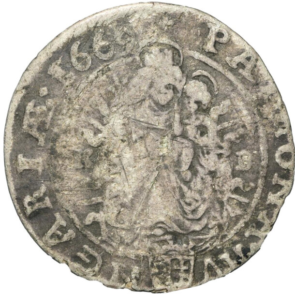 Vi grajciar leopold i. 1669 kremnica (kb) - VI Grajciar Leopold I. 1669 Kremnica KB-2