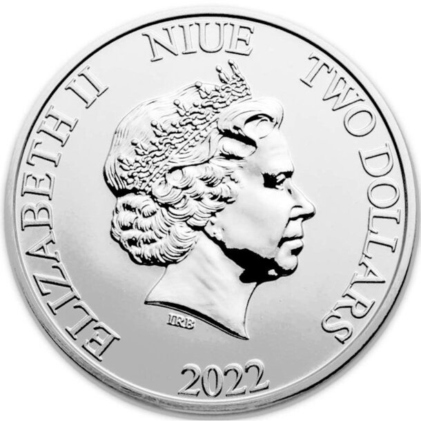 2 dollars niue 2022 - korytnačka - 2022-1oz-niue-silver-hawksbill-turtle-coin-bu-obverse