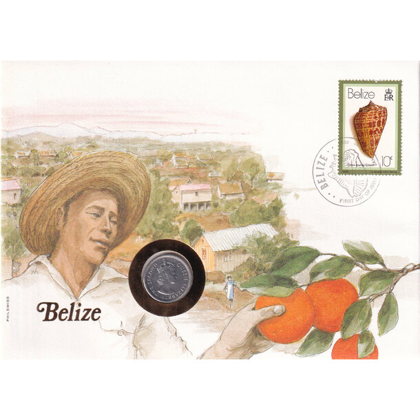 Numizmatická obálka belize 1980 - Numizmatická obálka Belize 1980-1