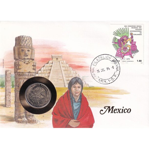 Numizmatická obálka mexiko 1981 - numisbriefe-mexiko-1