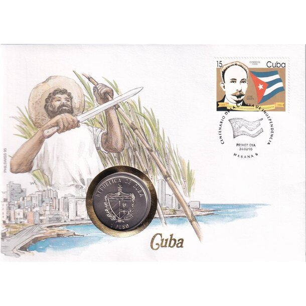 Numizmatická obálka kuba 1994 - numisbriefe-kuba-1