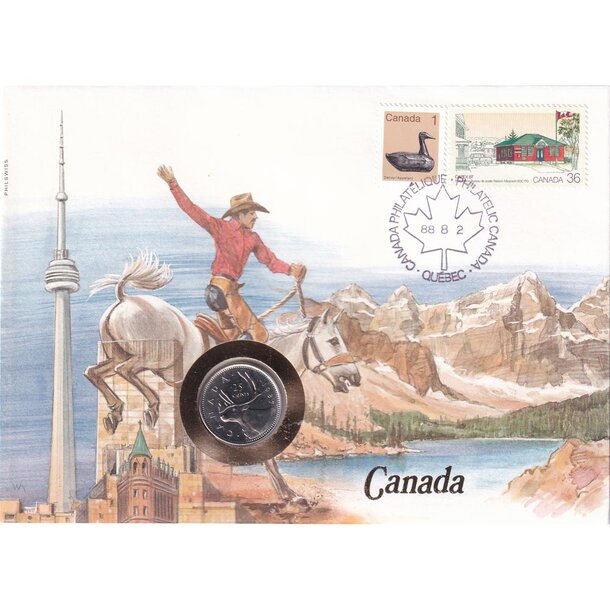 Numizmatická obálka kanada 1987 - numisbriefe-kanada-1