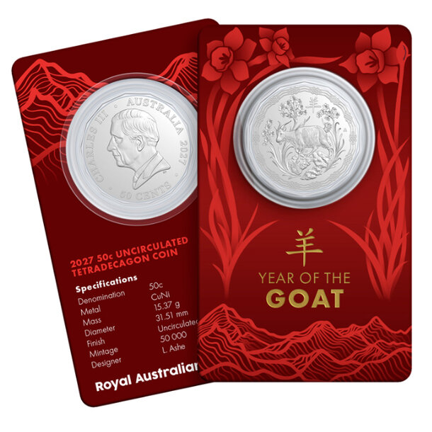 50 cents austrália 2027 - rok kozy - 50 Cents Austrália 2027 - Rok Kozy-3