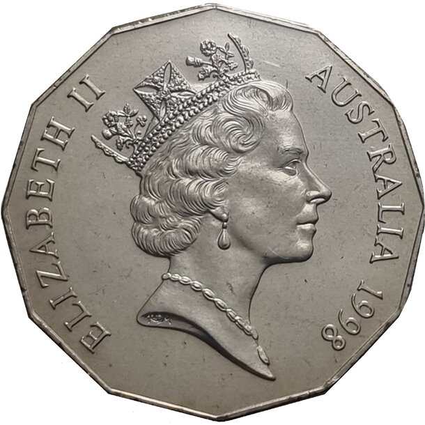 50 cents austrália 1998 - bass a flinders - 50 Cents Austrália 1998 - Bass a Flinders-2