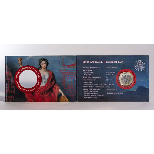 200 forint maďarsko 2025 - maďarská akadémia vied - MTA200 200 Ft First day mint blister inner side