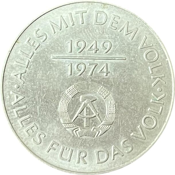 10 mark nemecko (ddr) 1974 - 25. výročie nemeckej demokratickej republiky a - 10-mark-1974-ndr-1