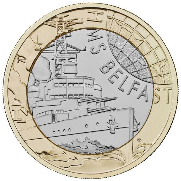 2 pounds veľká británia 2025 - hms belfast - 2 Pounds Veľká Británia 2025 - HMS Belfast-1