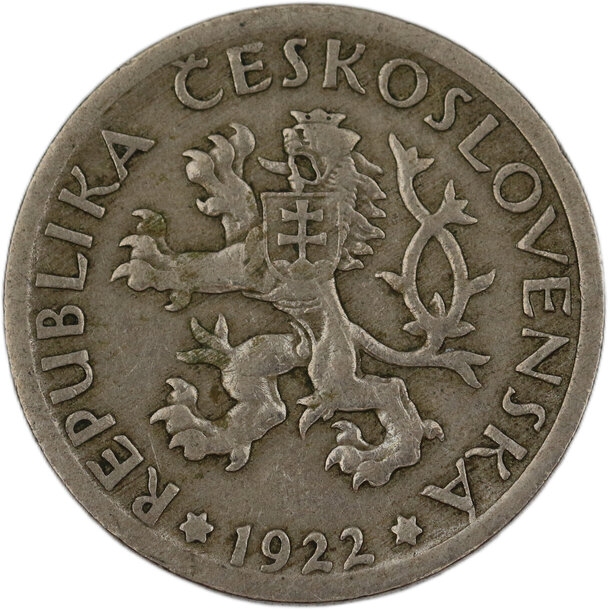 1 koruna československo 1922 - 1 Koruna ČSR 1922 3-2