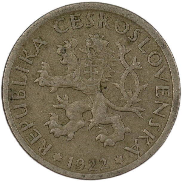 1 koruna československo 1922 - 1 Koruna ČSR 1922 4-2