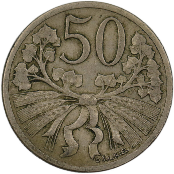 50 halier československo 1922 - 50 Halier ČSR 1922-3
