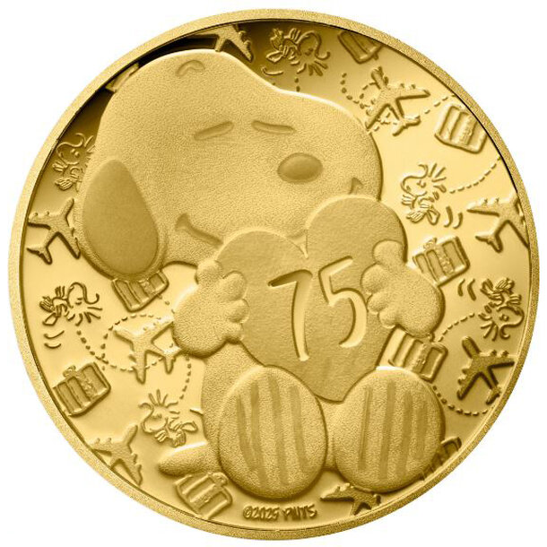 5 euro francúzsko 2025 - snoopy - proof - 5-euro-2025-snoopy-1