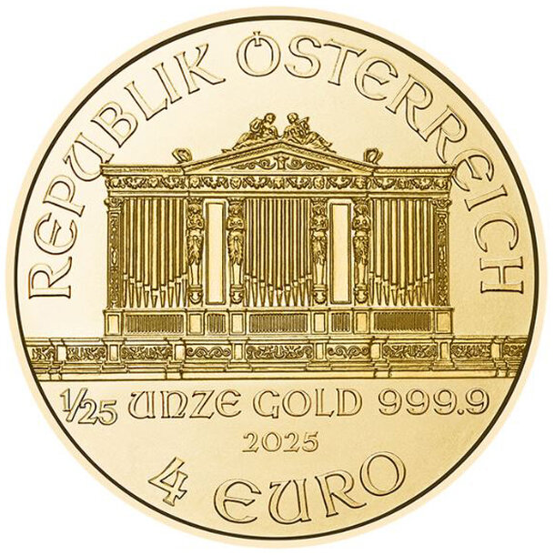 4 euro rakúsko 2025 - wiener philharmoniker - 4-euro-2025-philharmoniker-1