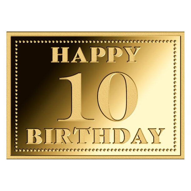 3000 francs čad  - happy 10th birthday - 1-1000oz-gold-happy-birthday-10-rev