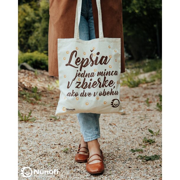 Plátená taška nunofi - lepšia jedna minca... - Lepšia-jedna-minca-4