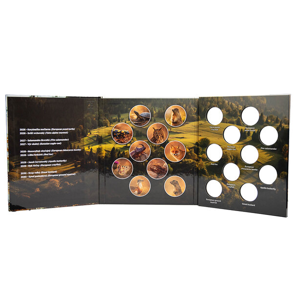 Album na mince 5 € (fauna a flóra) 2026-2030 var. 2 - Album na mince 5 euro Fauna a flóra 2026-2030 var. 2-4