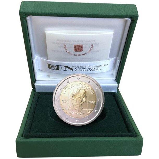 2-euro-vatikan-2018-pater-pio-proo