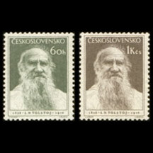 Séria známok Československo 1953 - Lev Nikolajevič Tolstoj