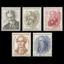 Séria známok Československo 1953 - Spisovatelia