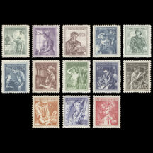 Séria známok Československo 1954 - Povolania