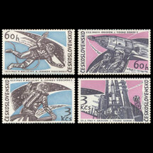 Séria známok Československo 1965 - Voschod 2 a Gemini 3