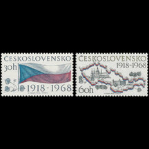 Séria známok Československo 1968 - 50 rokov ČSR