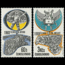 Séria známok Československo 1969 - Letecké - Človek na mesiaci