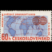 Známka Československo 1961 - Odborový kongres
